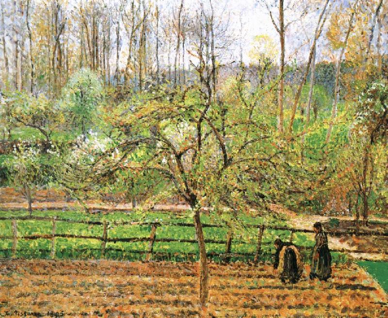 Camille Pissarro Women in the spring of the fence France oil painting art